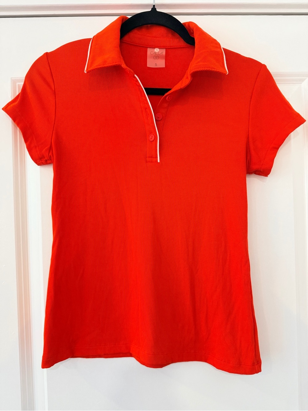 Calia Women’s Orange Short-Sleeve Polo with White Trim